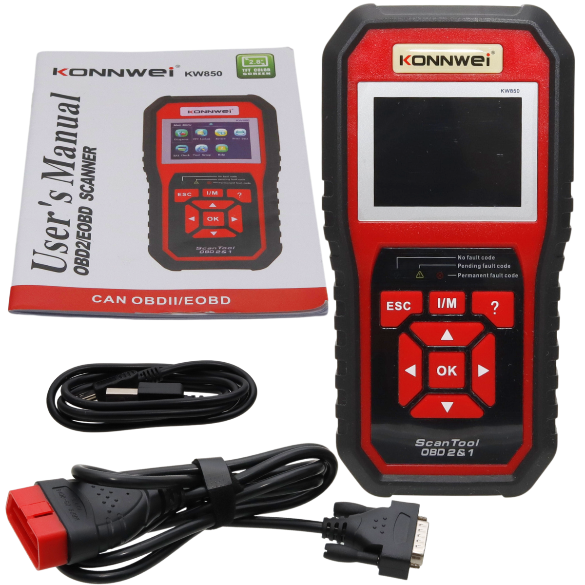 escaner automotriz multimarca konnwei kw850 motor transmisión obd2