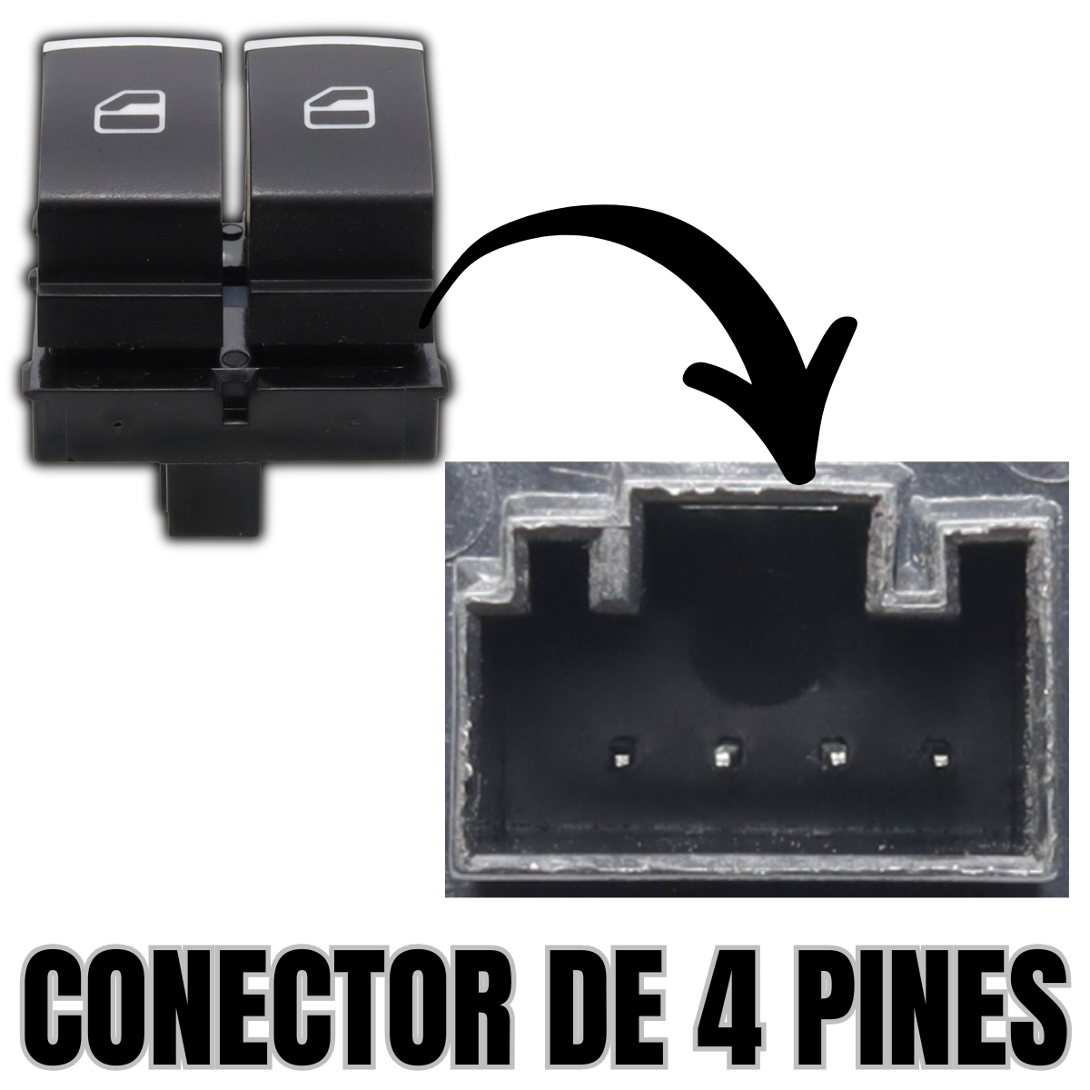 switch control maestro cristales eléctricos seat ibiza 09-16