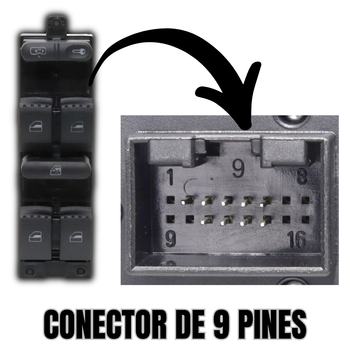 kit switch controles cristales eléctricos volkswagen jetta a4 99-07