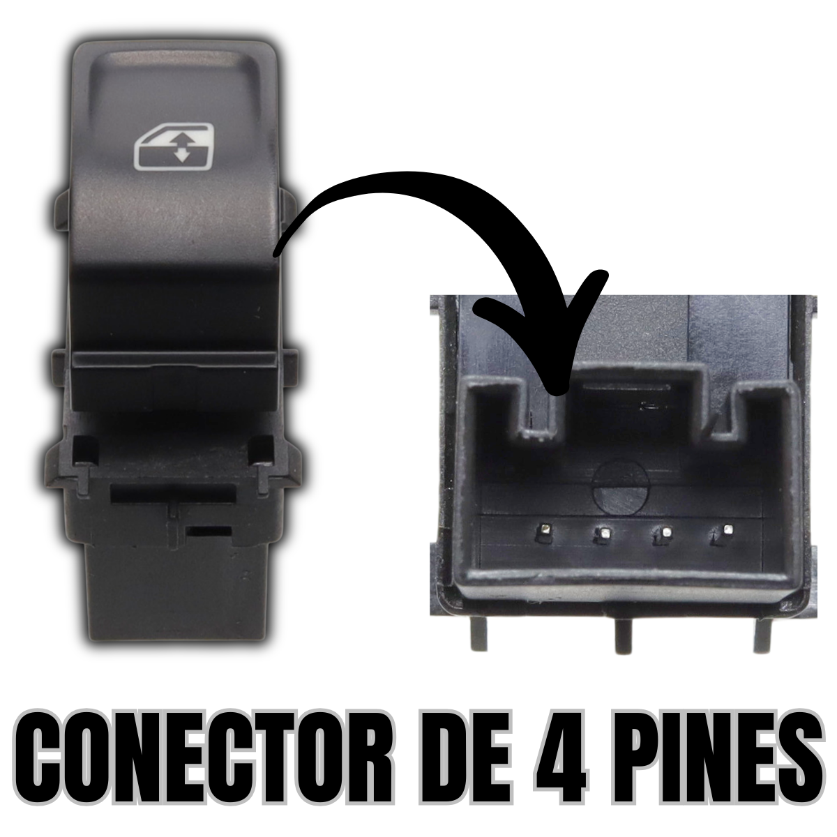 kit switch botón individual cristal eléctrico seat leon 14-20