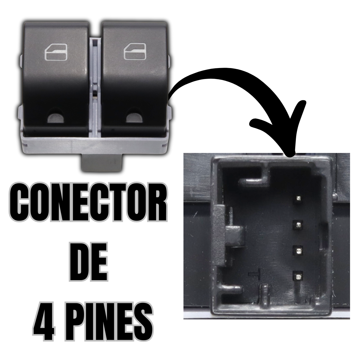 switch control maestro cristales eléctricos seat ibiza 03-09