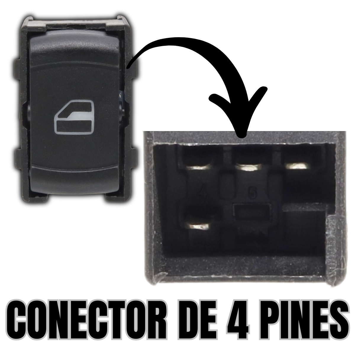 switch botón individual cristal eléctrico pasajero volkswagen jetta a4 99-07