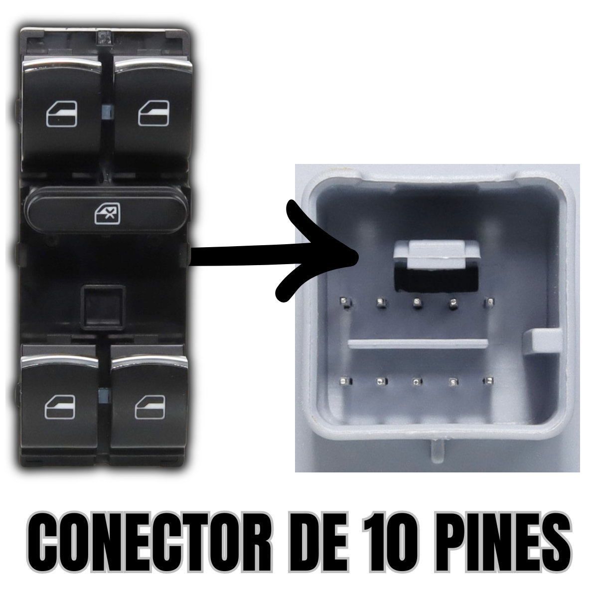 switch control maestro cristales eléctricos volkswagen bora 06-12